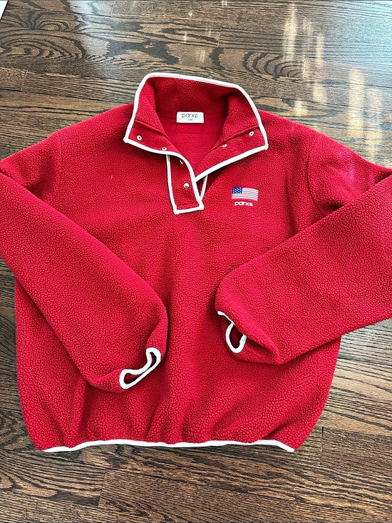 Parke Sweaters - Parke Red Quarter-Zip Pullover Like New